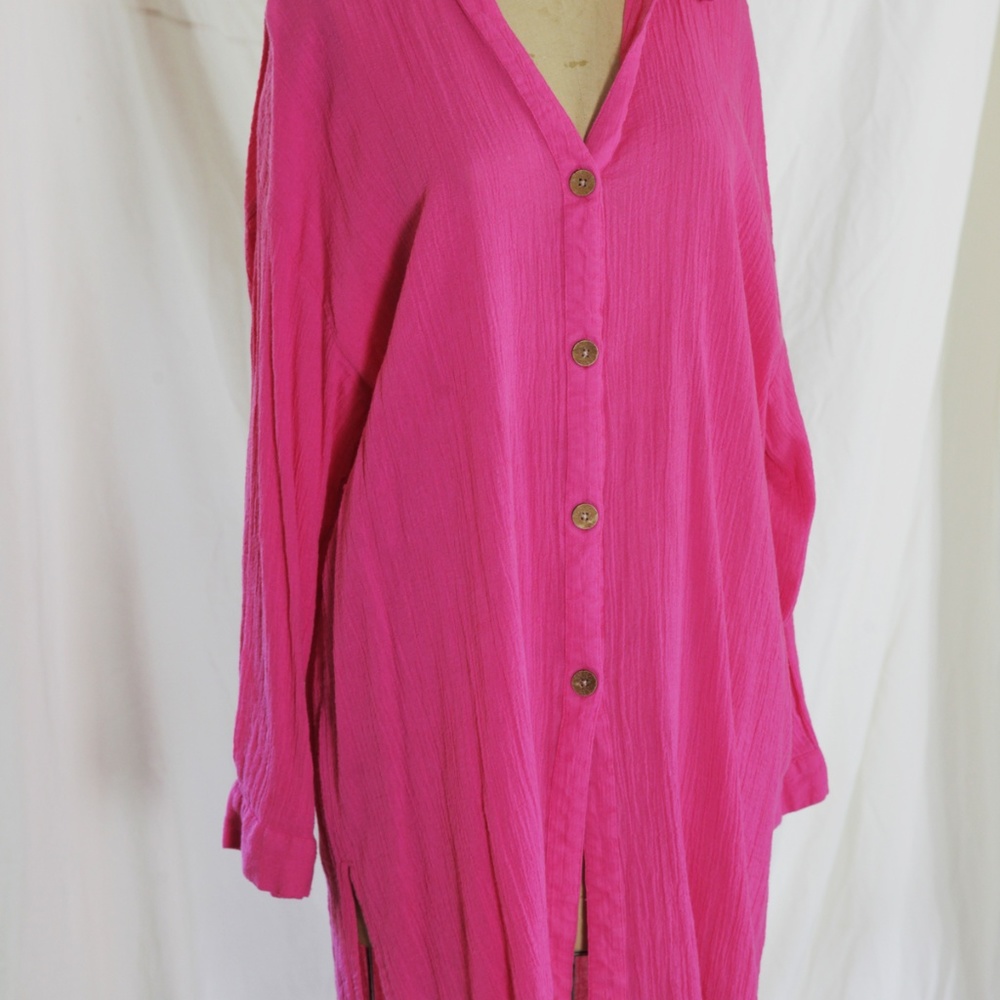 Hot pink cotton Women's LG tunic